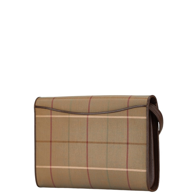 Burberry Shadow Horse Check Canvas Leather Shoulder Bag