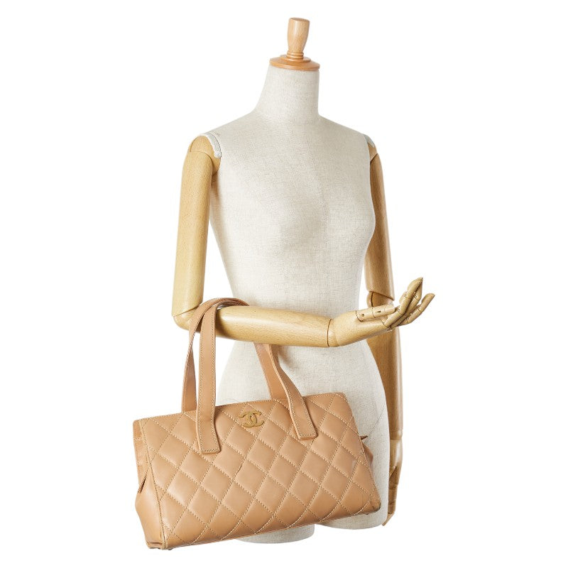 Chanel Wild Stitch Coco Mark Tote Bag Beige