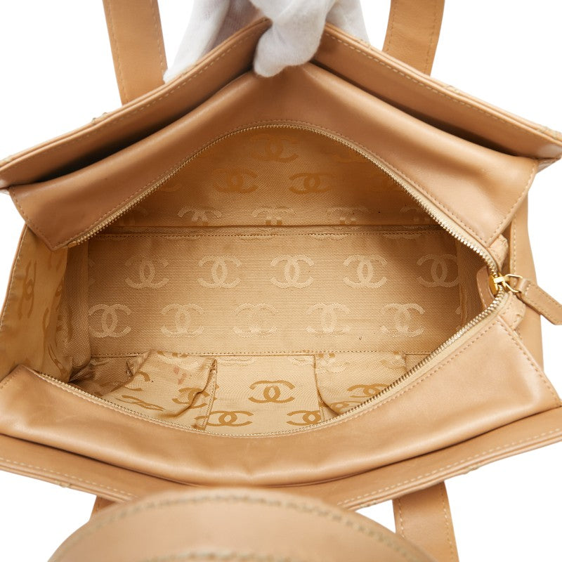 Chanel Wild Stitch Coco Mark Tote Bag Beige