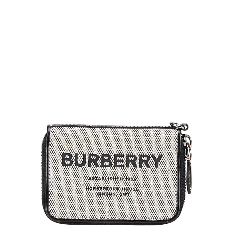Burberry Horseferry Print Canvas Leather Coin Card Case