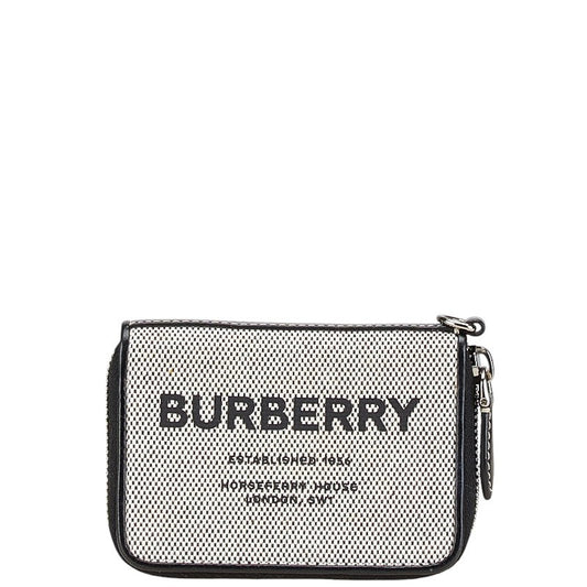 Burberry Horseferry Print Canvas Leather Coin Card Case