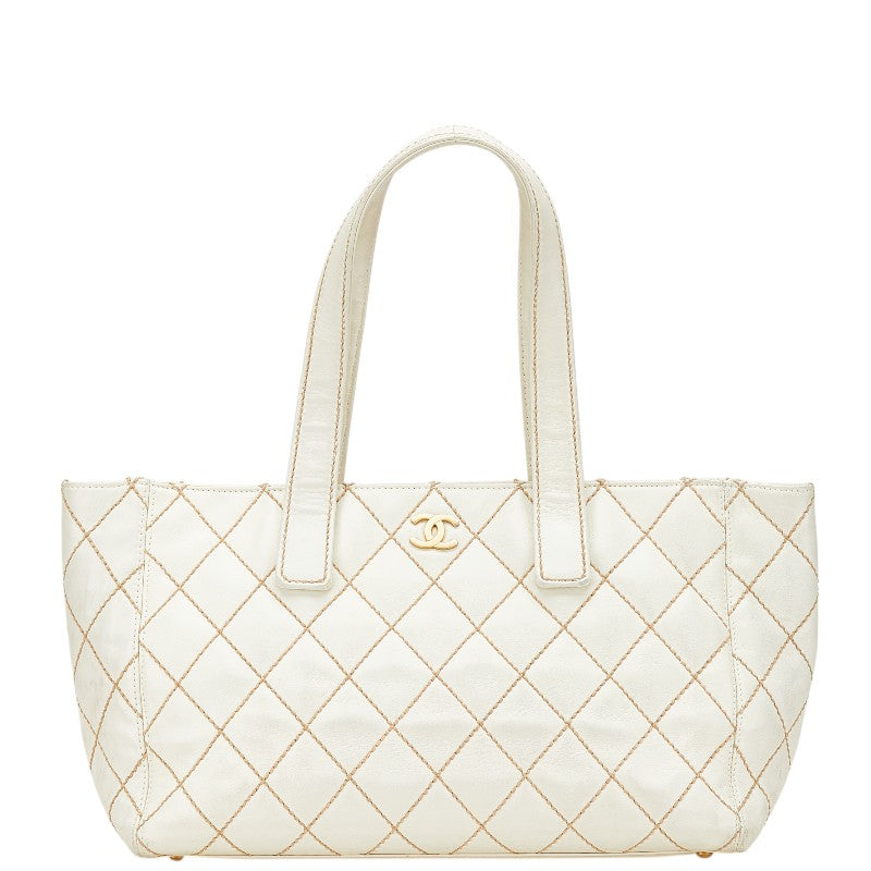 Chanel Coco Mark Wild Stitch Leather Tote Bag
