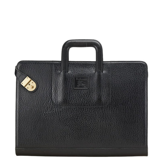 Burberrys Classic Check Lining Leather Briefcase