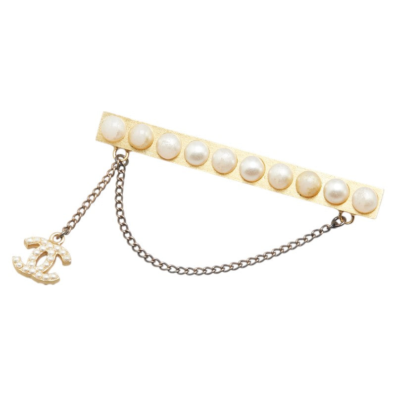 Chanel Coco Mark Faux Pearl Brooch 01A