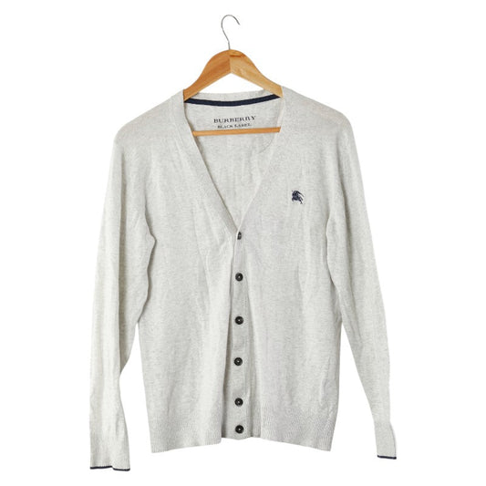Burberry Black Label Embroidered Logo Cotton Cardigan