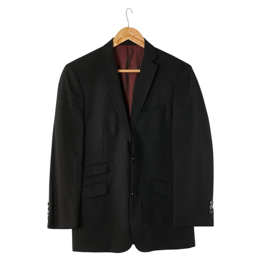 Burberry Black Label Stripe Wool Tailored Jacket