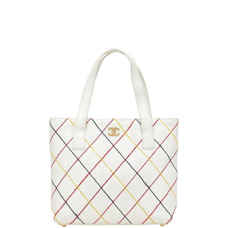 Chanel Wild Stitch Coco Mark Leather Tote Bag