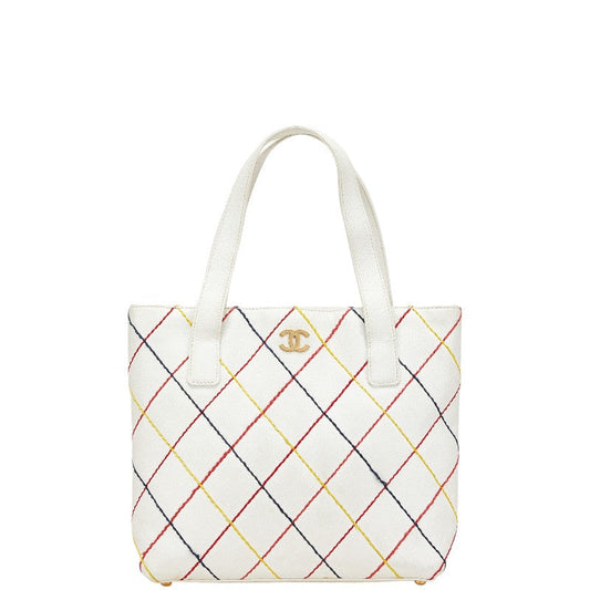 Chanel Wild Stitch Coco Mark Leather Tote Bag