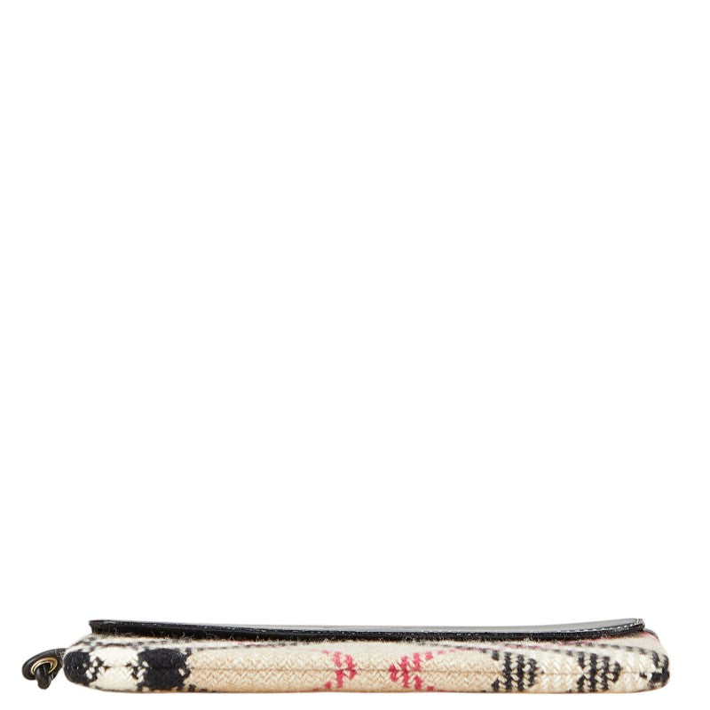 Burberry Nova Check Wool Leather Pouch