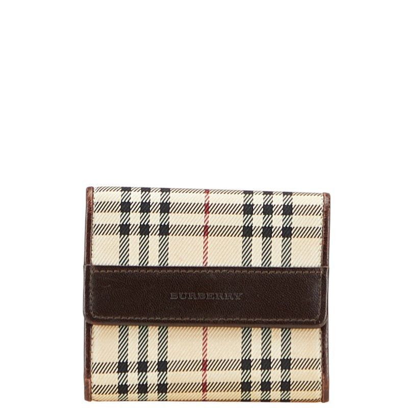Burberry Nova Check Canvas Leather Wallet