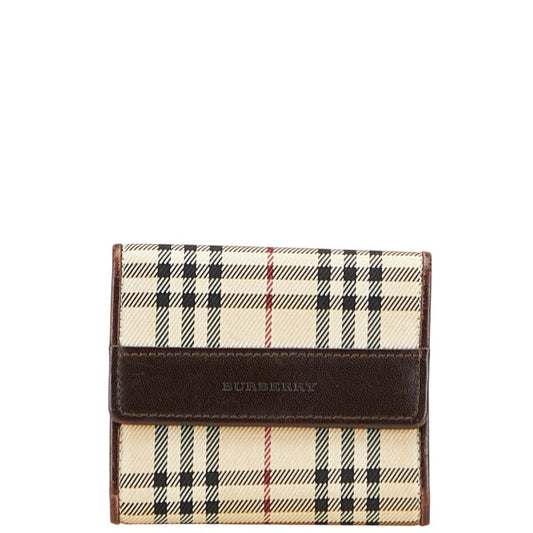 Burberry Nova Check Canvas Leather Wallet