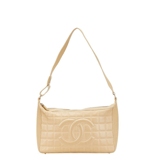 Chanel Coco Mark Choco Bar Calfskin Shoulder Bag