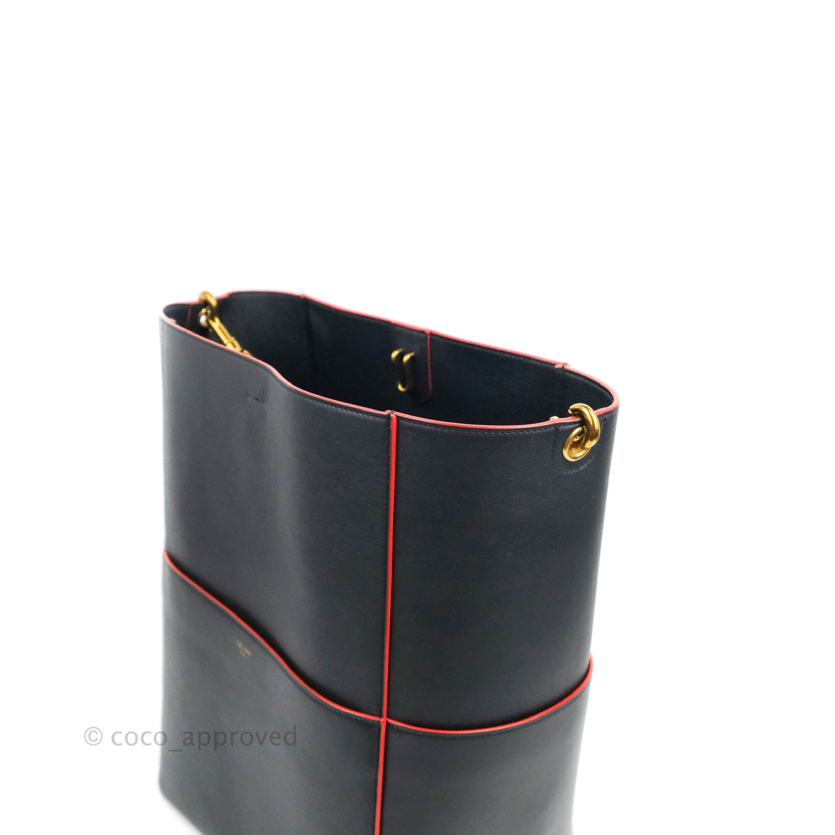 Celine Sangle Bucket Bag Navy Calfskin