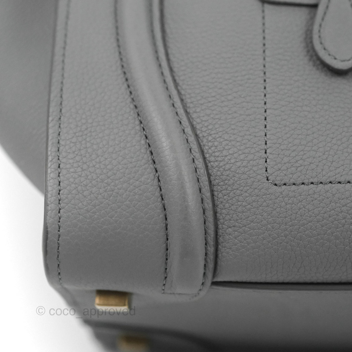 Celine Mini Luggage Bag Grey Grained Leather