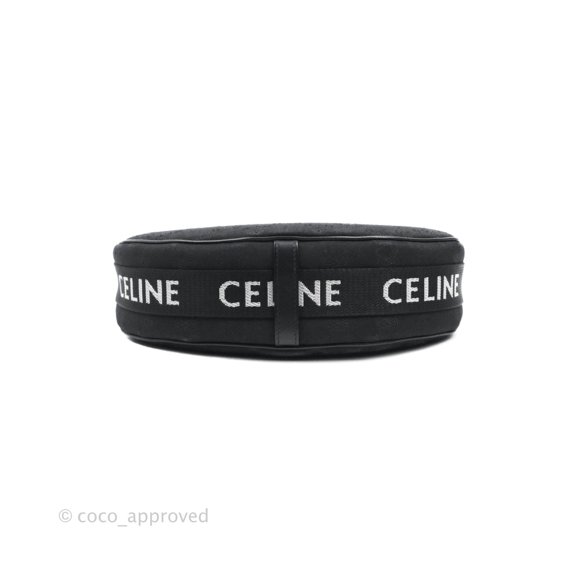 Celine Medium Ava Bag with Celine Strap Black Triomphe Jacquard Calfskin