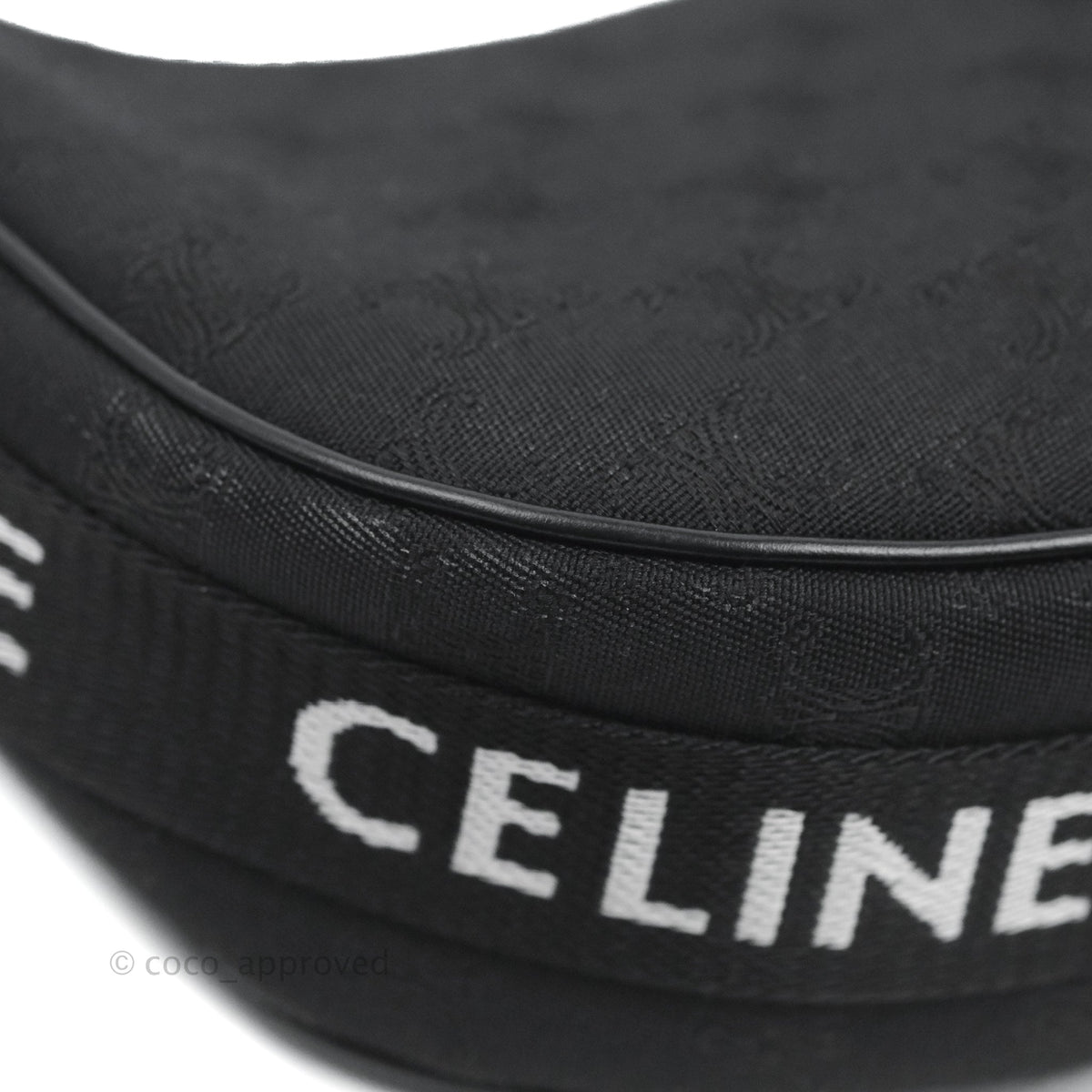 Celine Medium Ava Bag with Celine Strap Black Triomphe Jacquard Calfskin