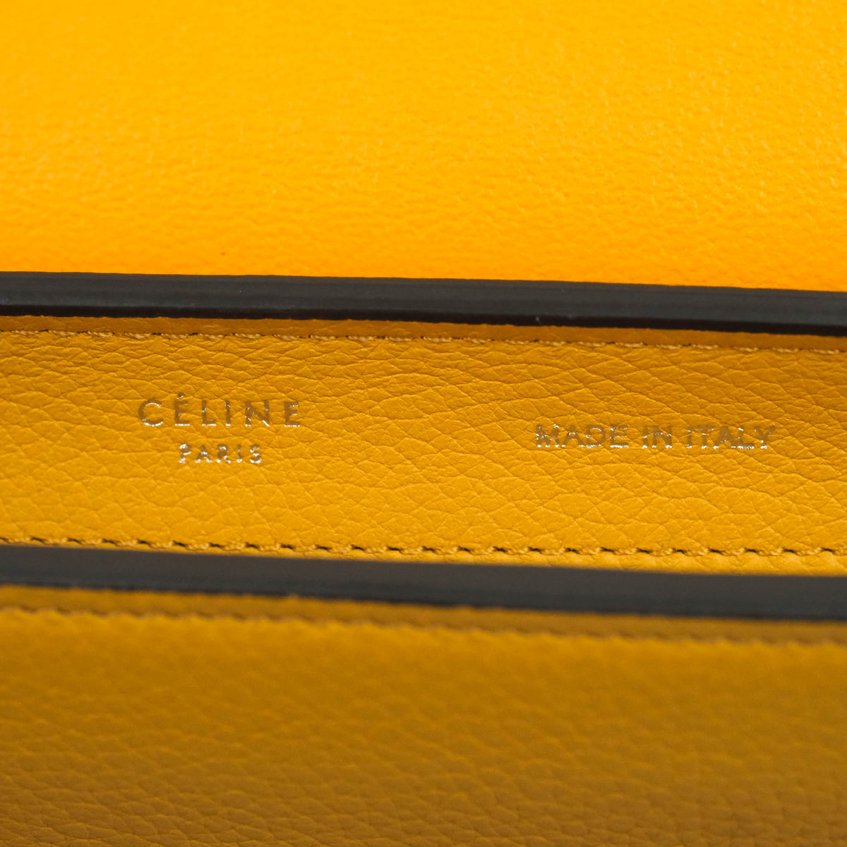 Celine Small Trapeze Bag Mustard Yellow Grained Calfskin