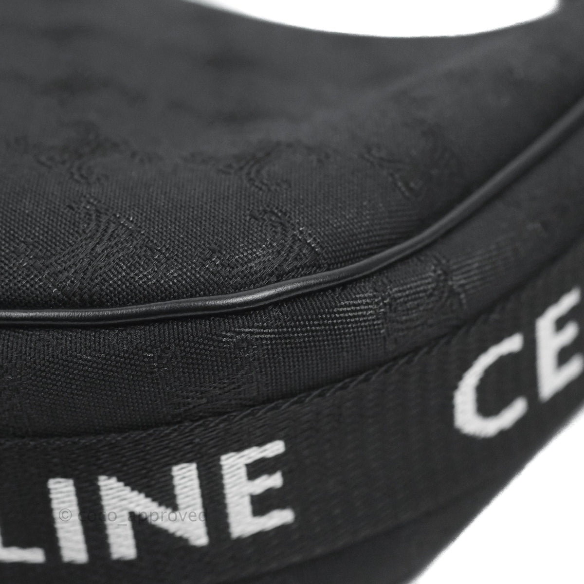 Celine Medium Ava Bag with Celine Strap Black Triomphe Jacquard Calfskin