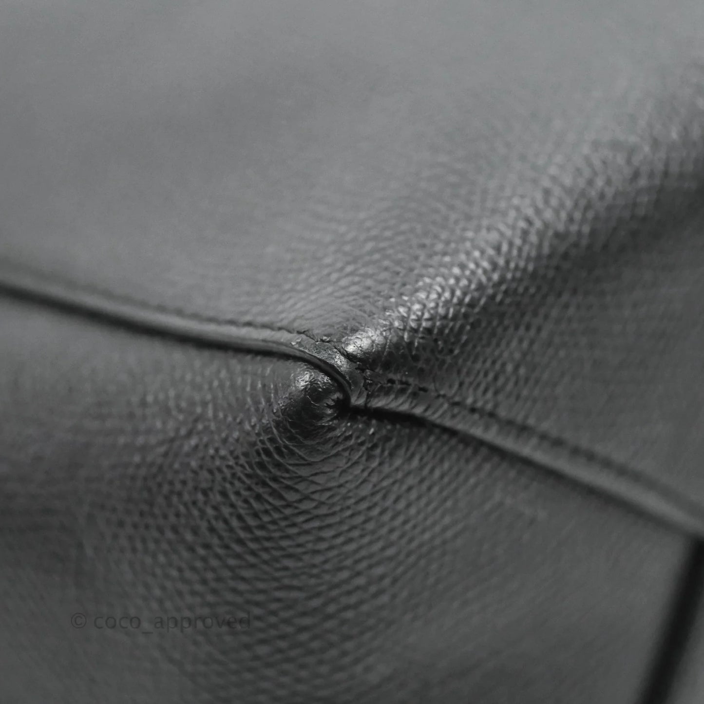 Celine Small Vertical Cabas Tote Black Grained Calfskin Silver Hardware