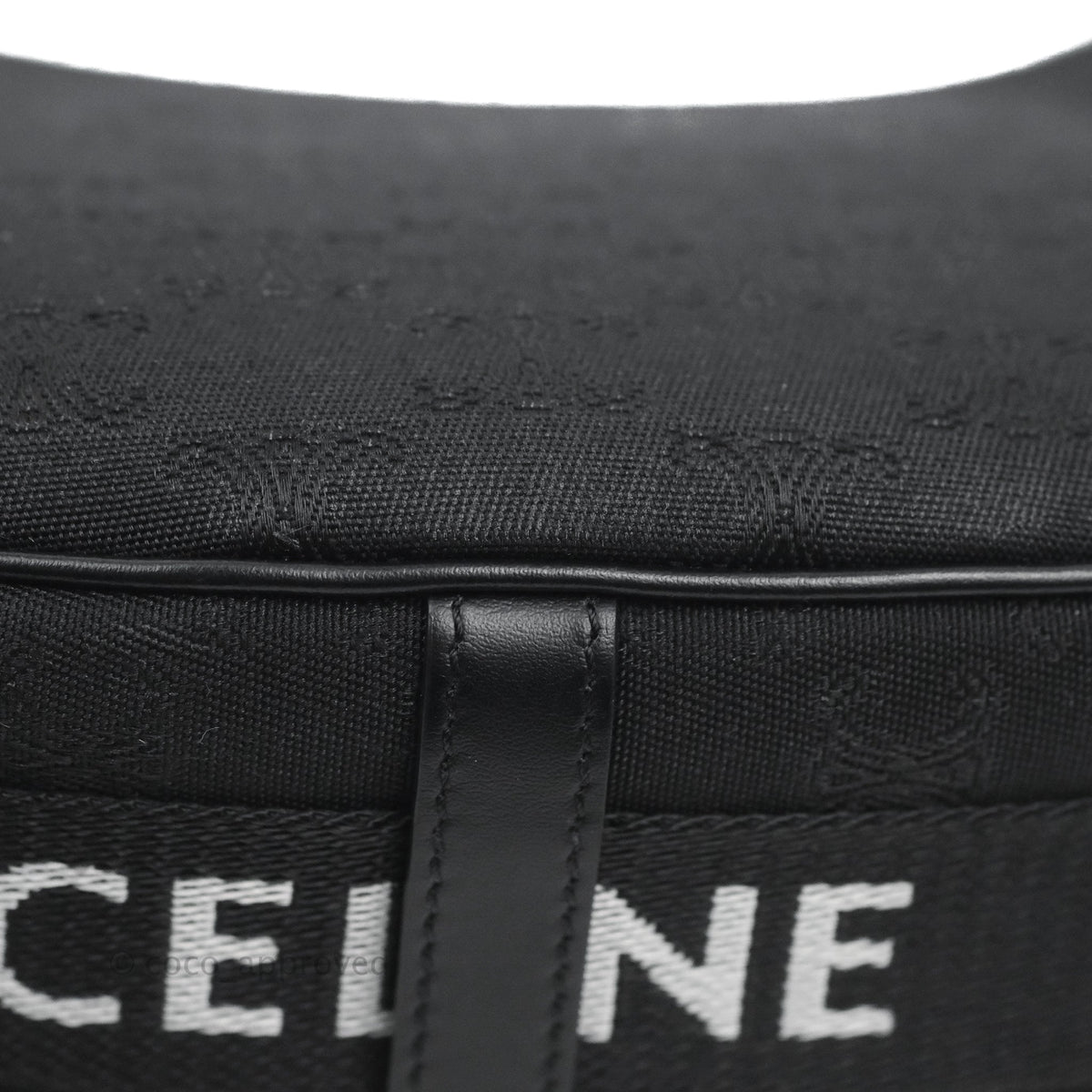 Celine Medium Ava Bag with Celine Strap Black Triomphe Jacquard Calfskin