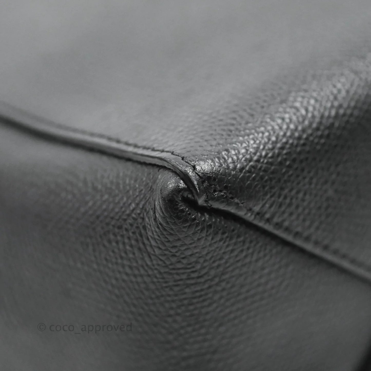 Celine Small Vertical Cabas Tote Black Grained Calfskin Silver Hardware