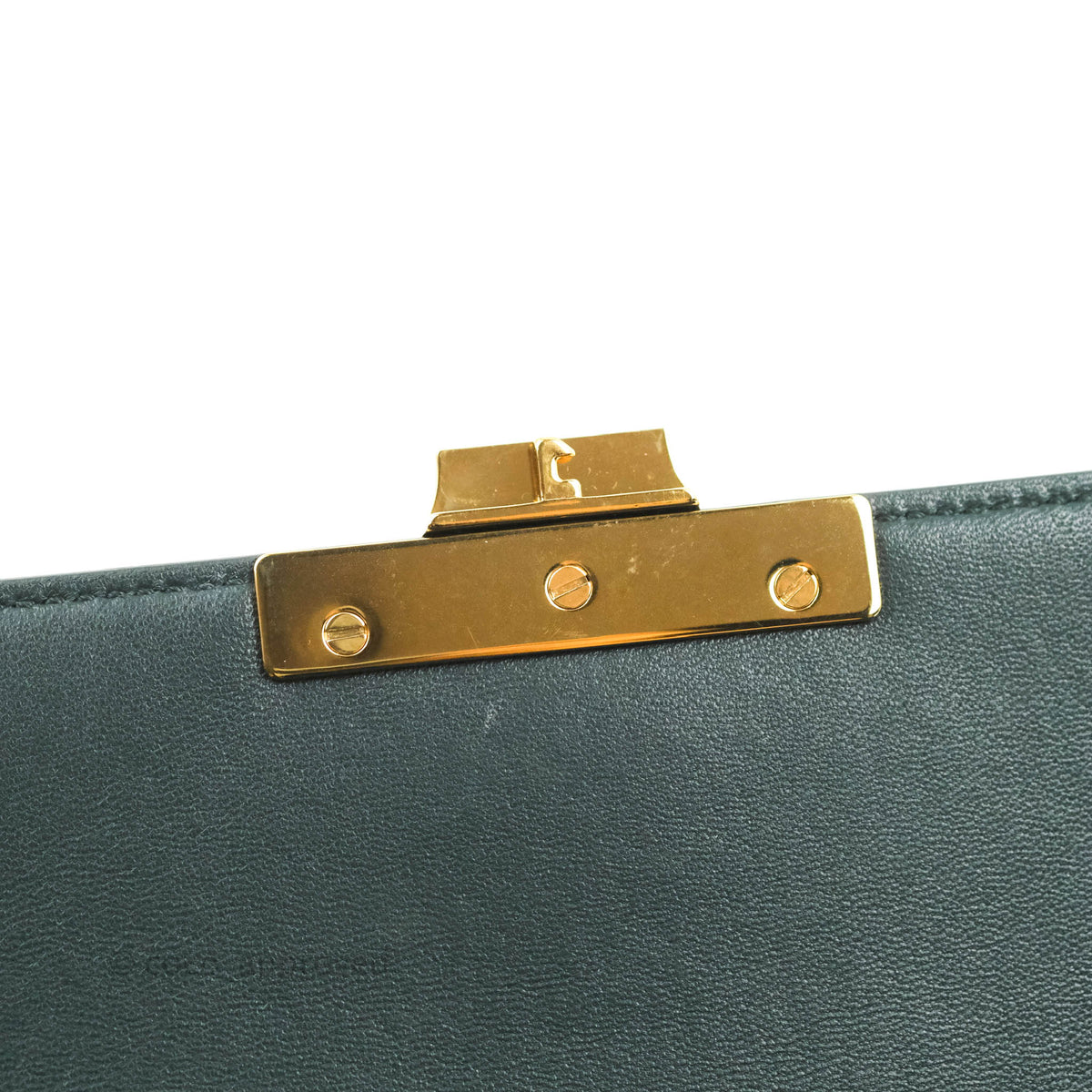 Celine Medium Triomphe Shiny Calfskin Amazone Green