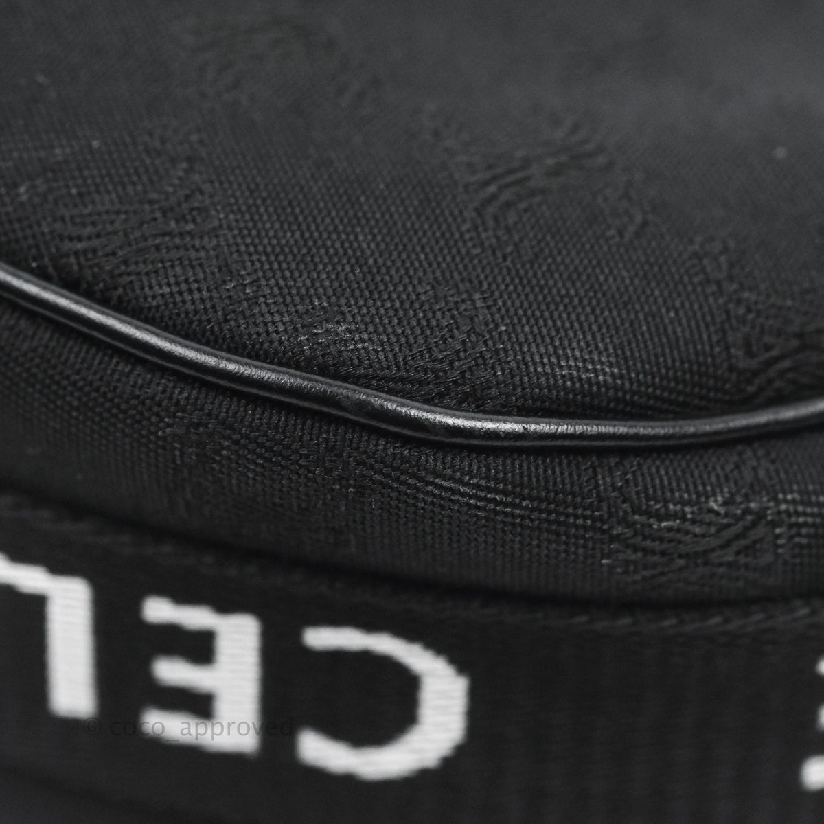 Celine Medium Ava Bag with Celine Strap Black Triomphe Jacquard Calfskin