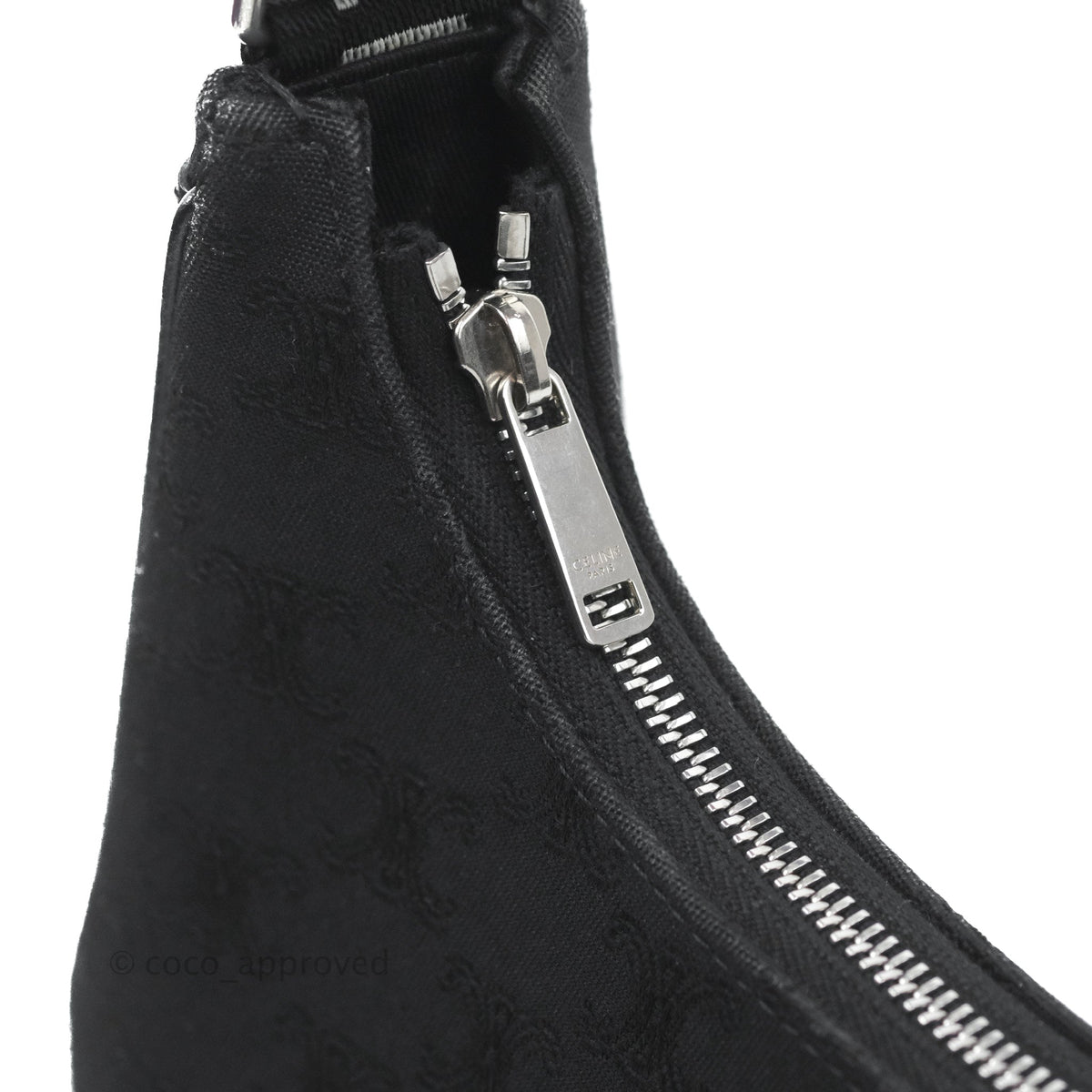 Celine Medium Ava Bag with Celine Strap Black Triomphe Jacquard Calfskin