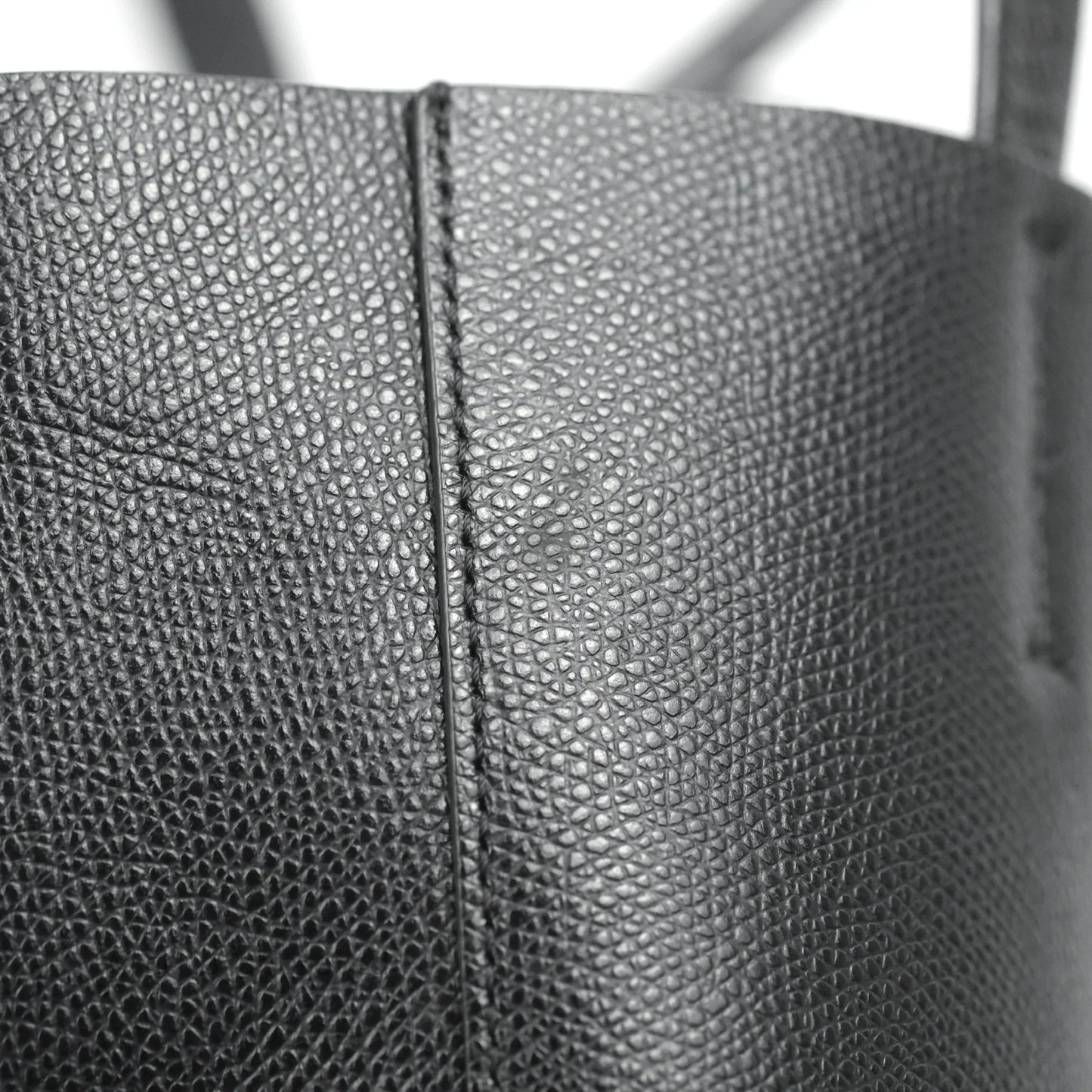 Celine Small Vertical Cabas Tote Black Grained Calfskin Silver Hardware