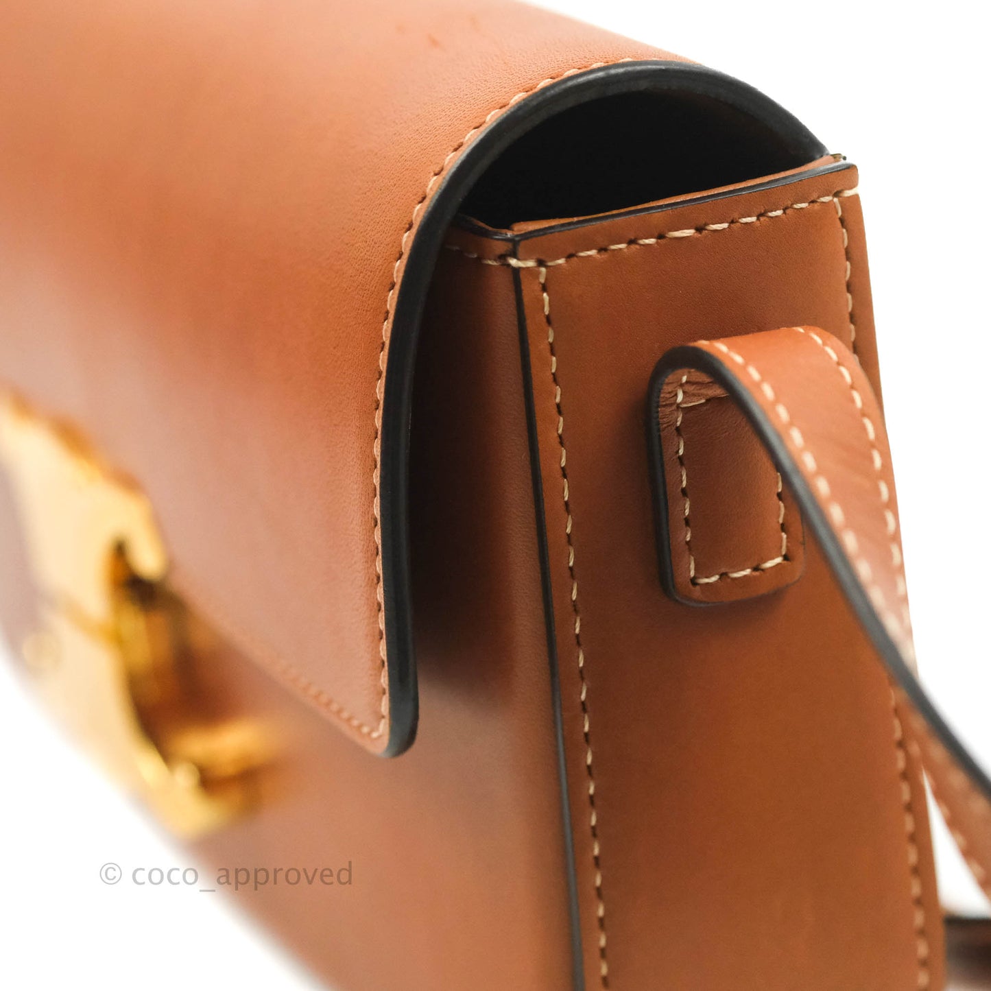 Celine Triomphe Shoulder Bag Tan Calfskin