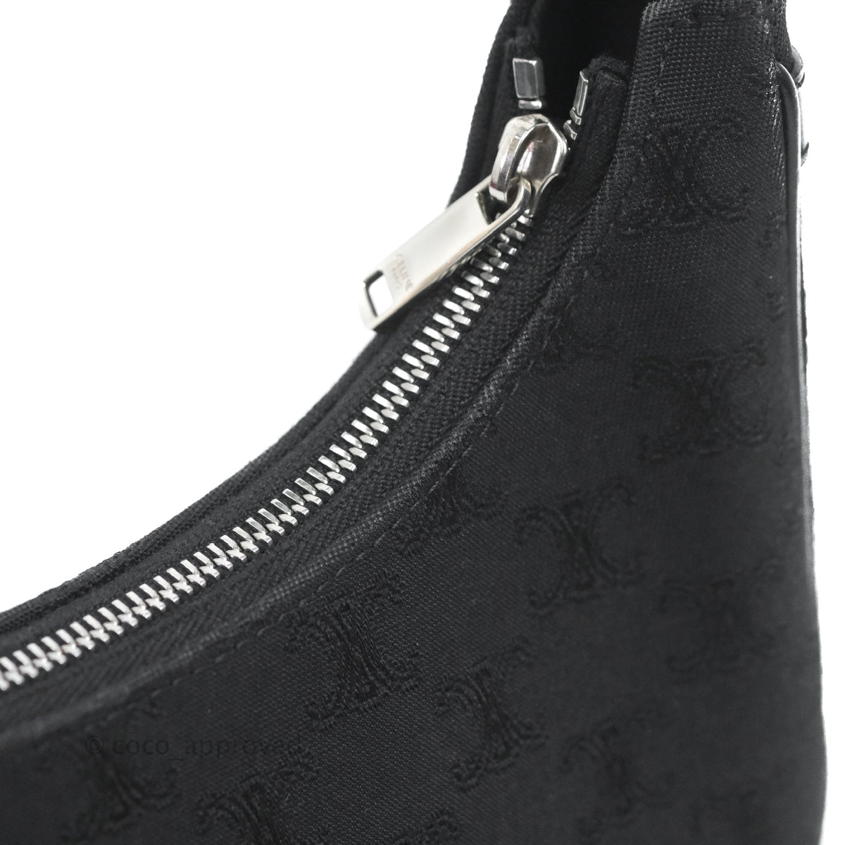 Celine Medium Ava Bag with Celine Strap Black Triomphe Jacquard Calfskin