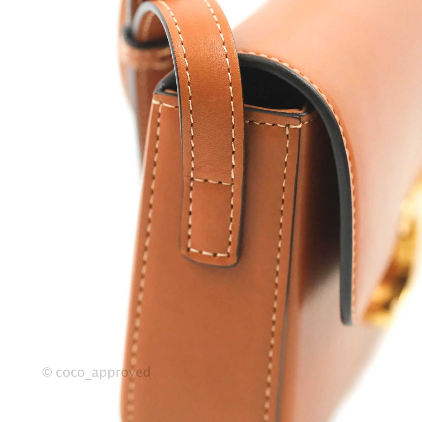 Celine Triomphe Shoulder Bag Tan Calfskin