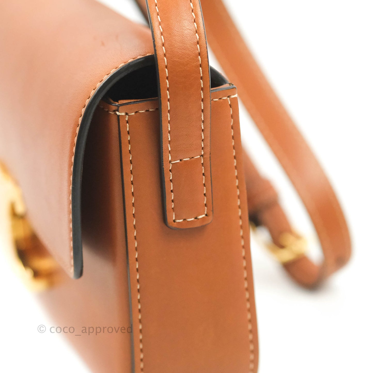 Celine Triomphe Shoulder Bag Tan Calfskin