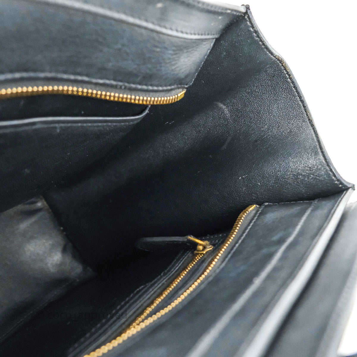 Celine Micro Luggage Bag Navy/Beige/Black Calfskin