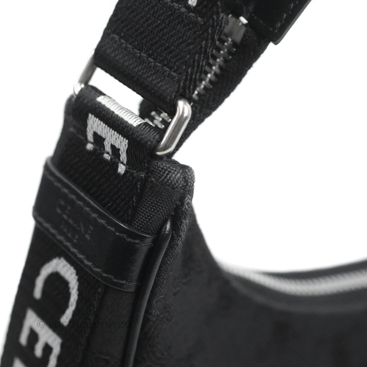 Celine Medium Ava Bag with Celine Strap Black Triomphe Jacquard Calfskin