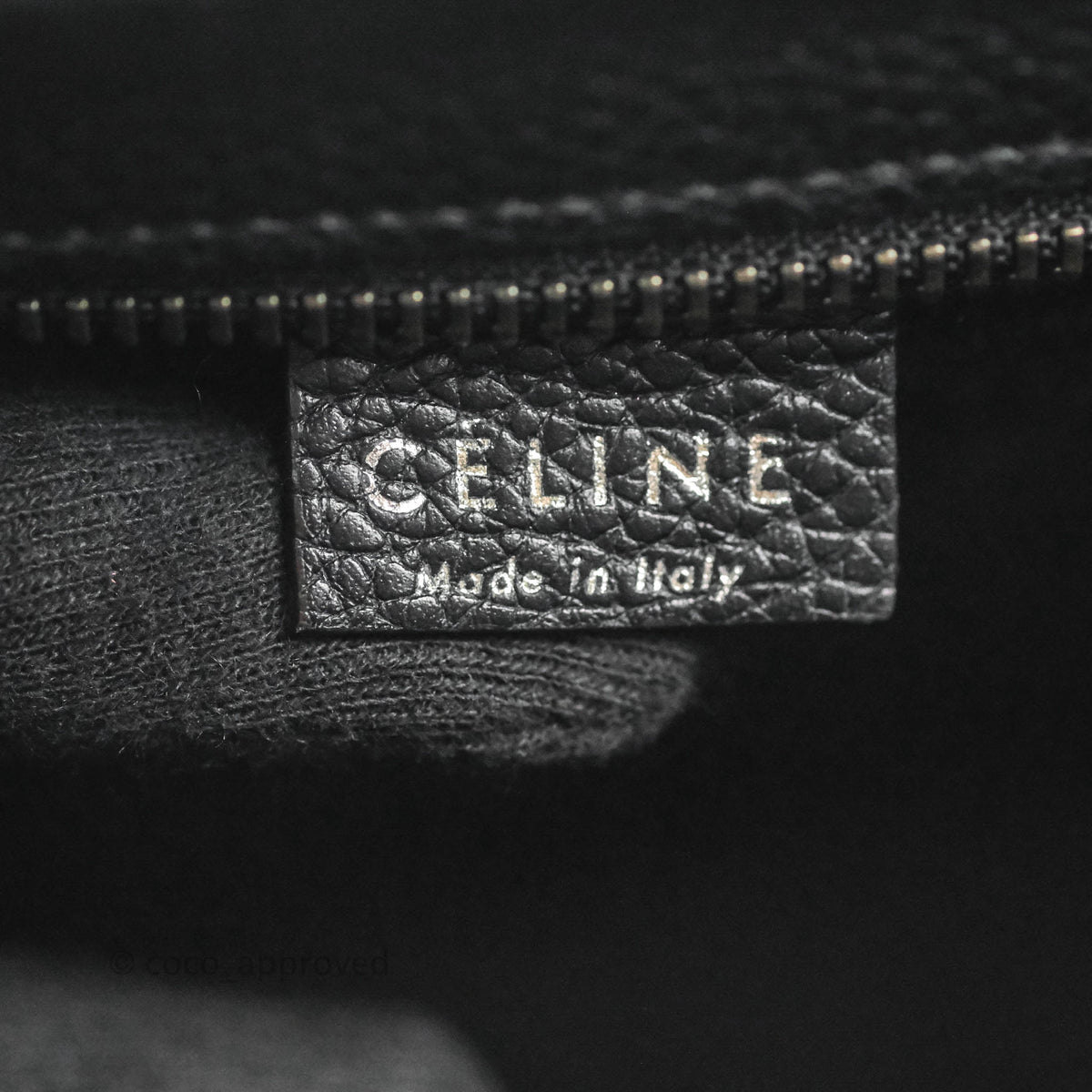 Celine Nano Luggage Black Drummed Calfskin Silver Hardware
