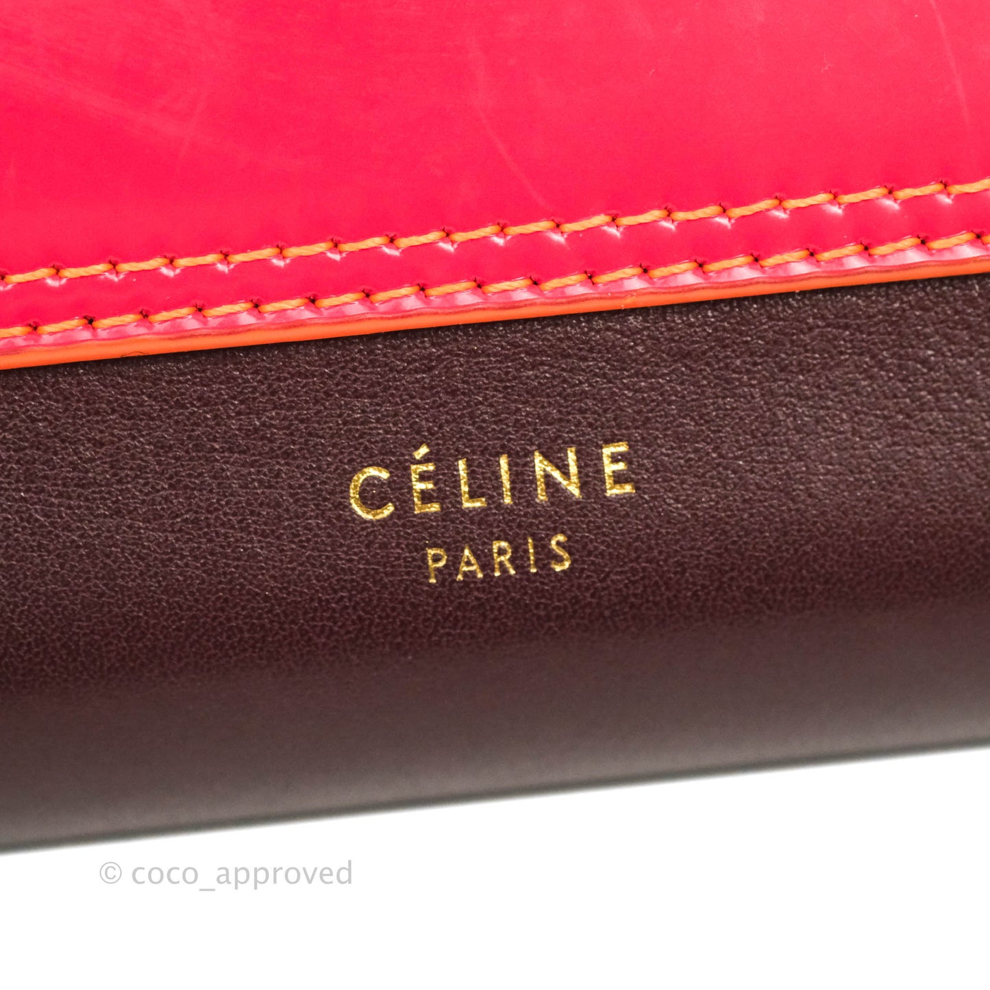 Celine Pocket Envelope Wallet on Chain Maroon