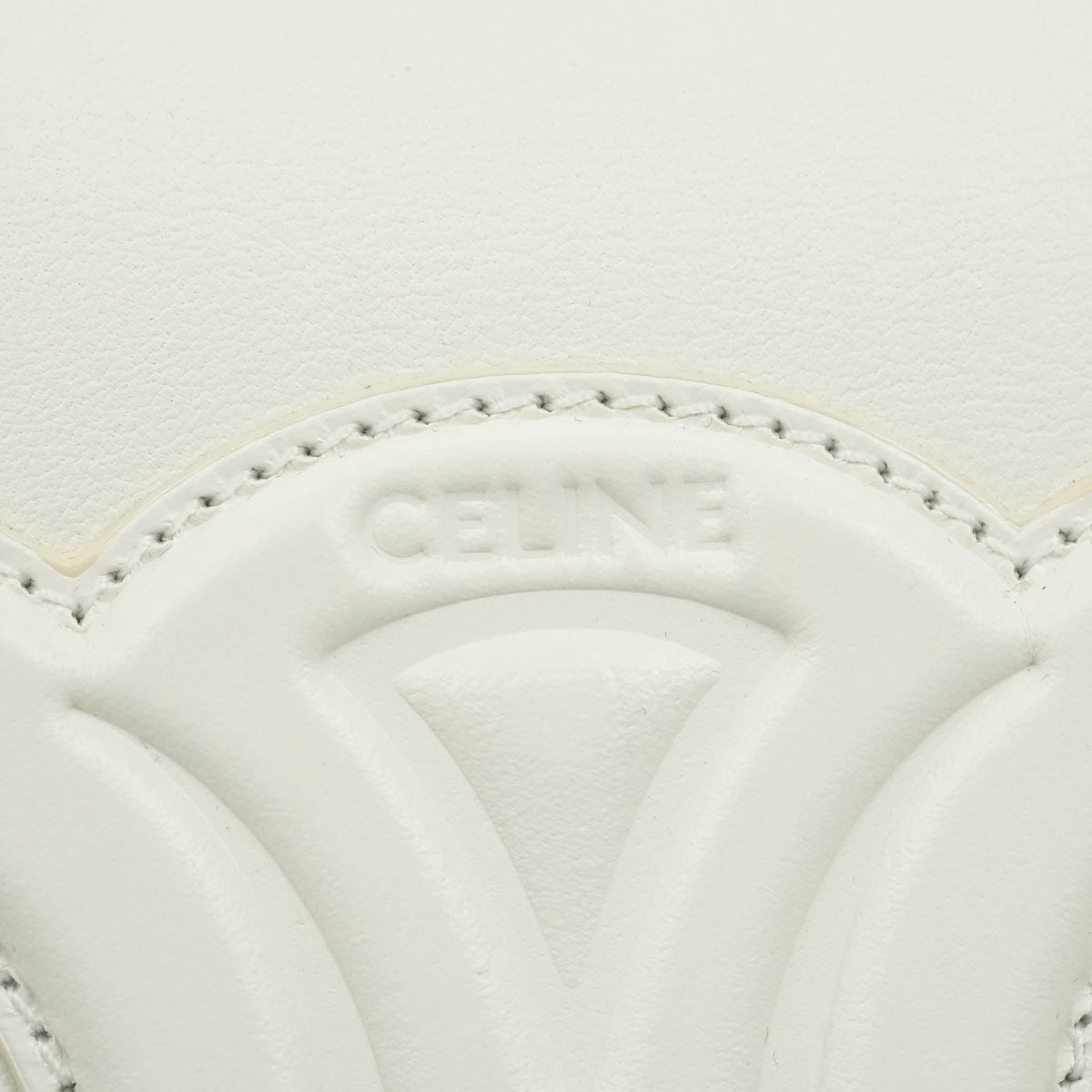 Celine Folco Cuir Triomphe White Smooth Calfskin