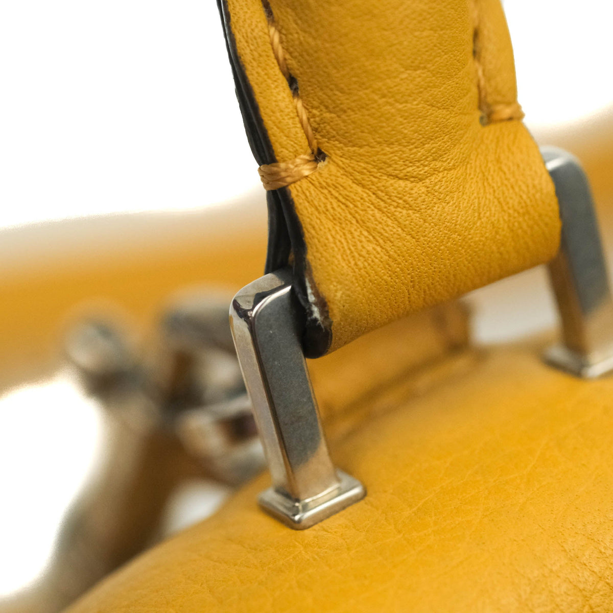 Celine Small Trapeze Bag Mustard Yellow Grained Calfskin
