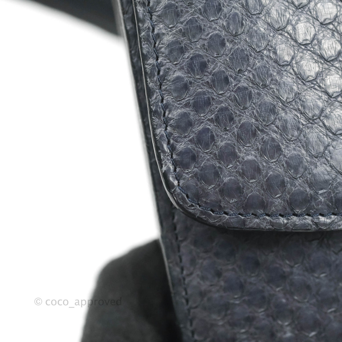 Celine Medium Classic Box Flap Grey Blue Python Gold Hardware