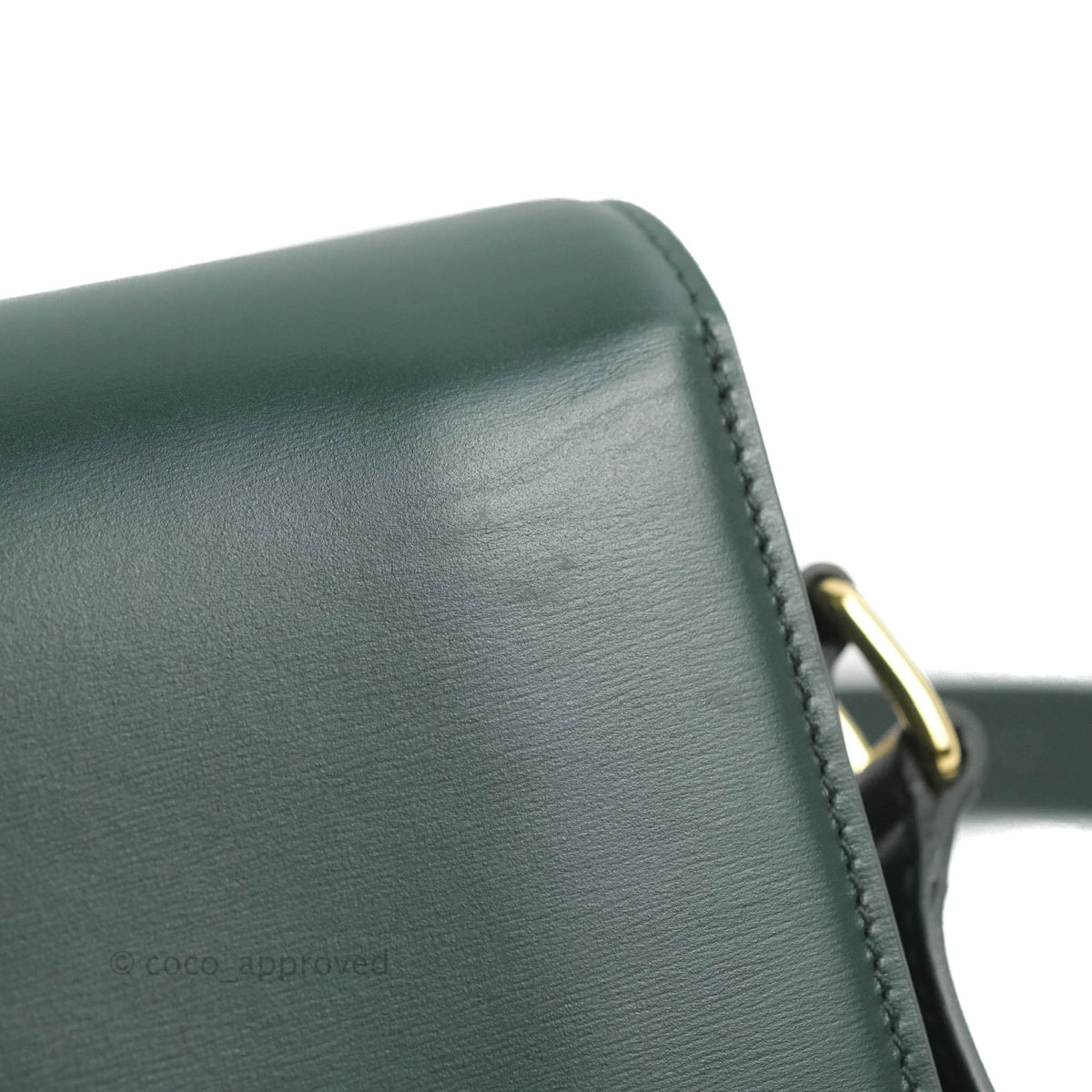 Celine Medium Triomphe Shiny Calfskin Amazone Green