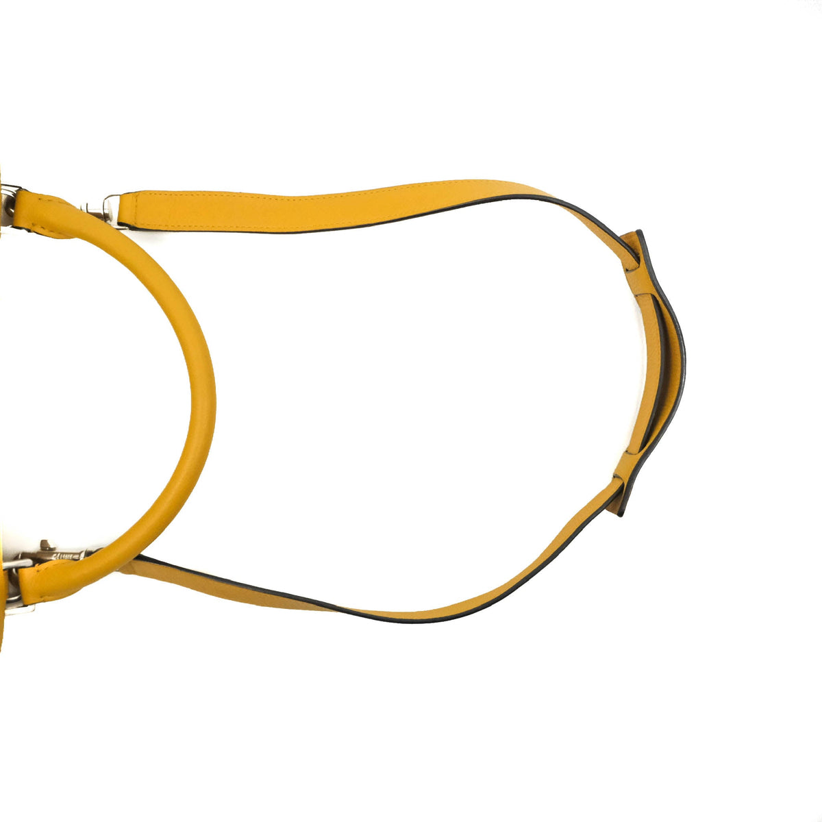 Celine Small Trapeze Bag Mustard Yellow Grained Calfskin