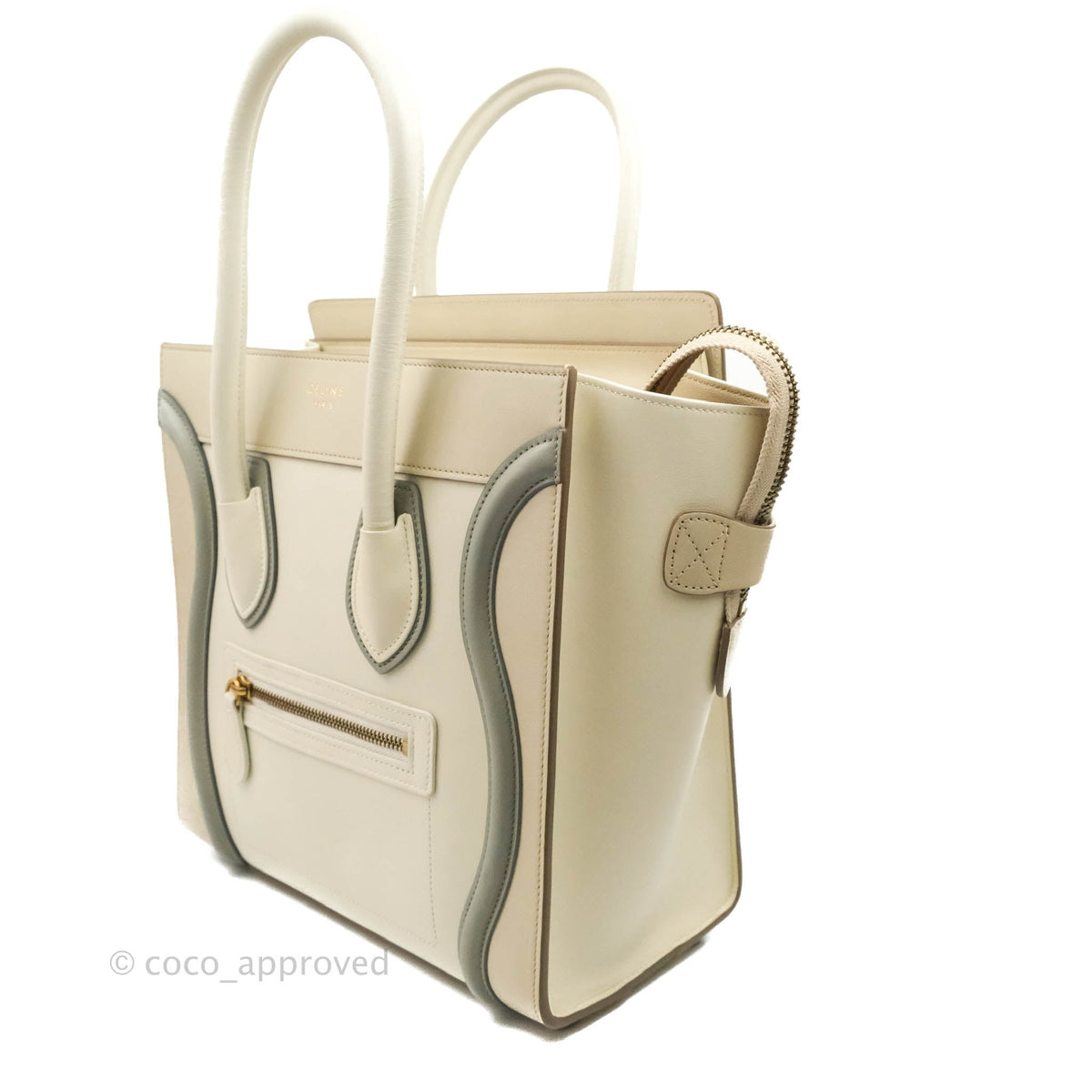 Celine Micro Luggage Handbag Light Beige Smooth Calfskin Gold Hardware