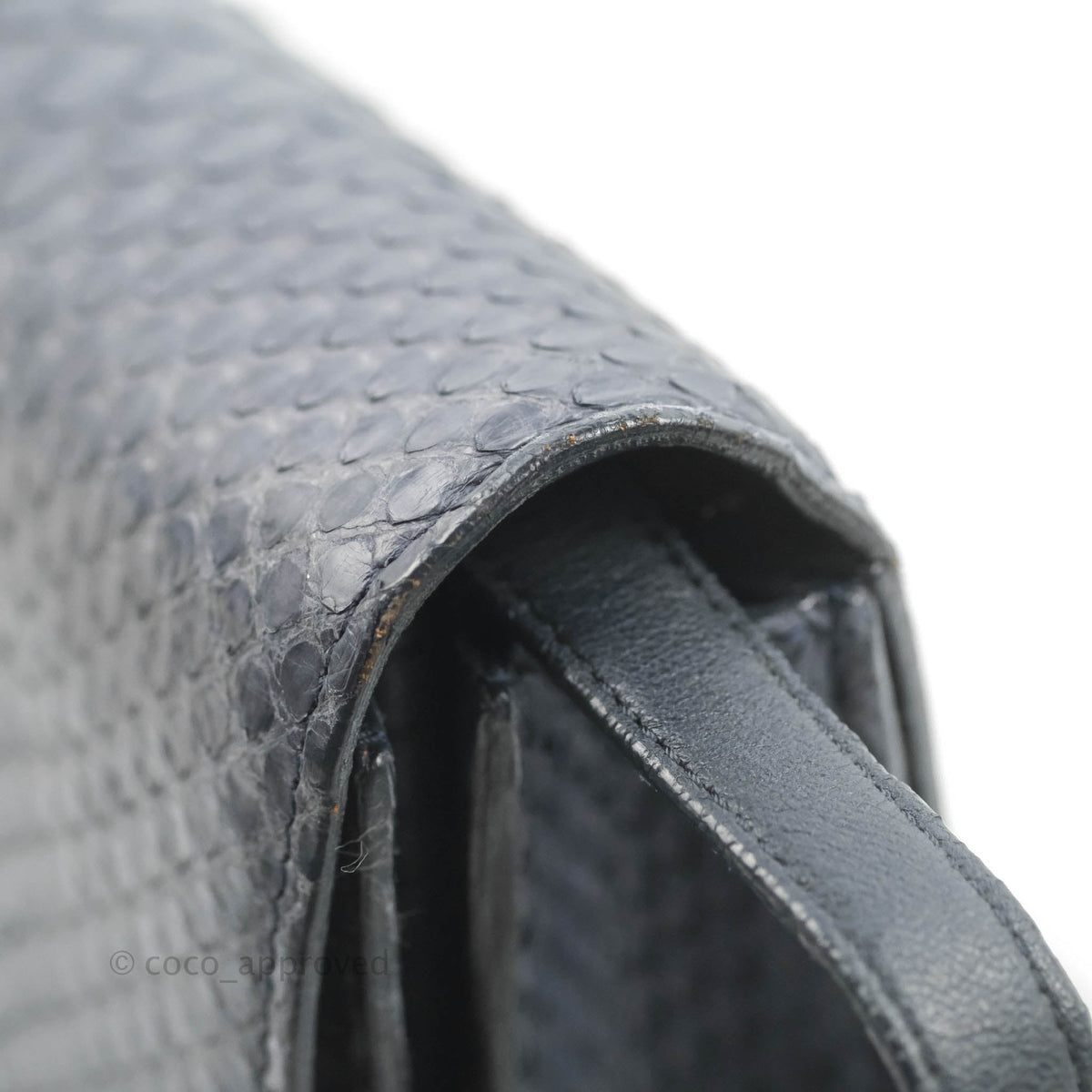 Celine Medium Classic Box Flap Grey Blue Python Gold Hardware