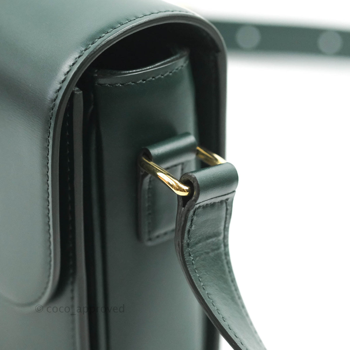 Celine Medium Triomphe Shiny Calfskin Amazone Green