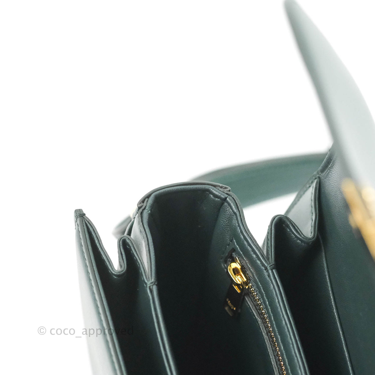 Celine Medium Triomphe Shiny Calfskin Amazone Green