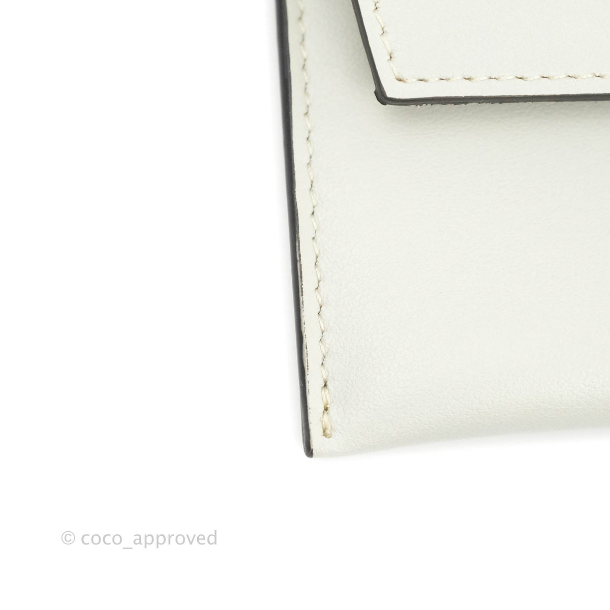 Celine Multi Key Ring Coin Card Case Light Grey Calfskin