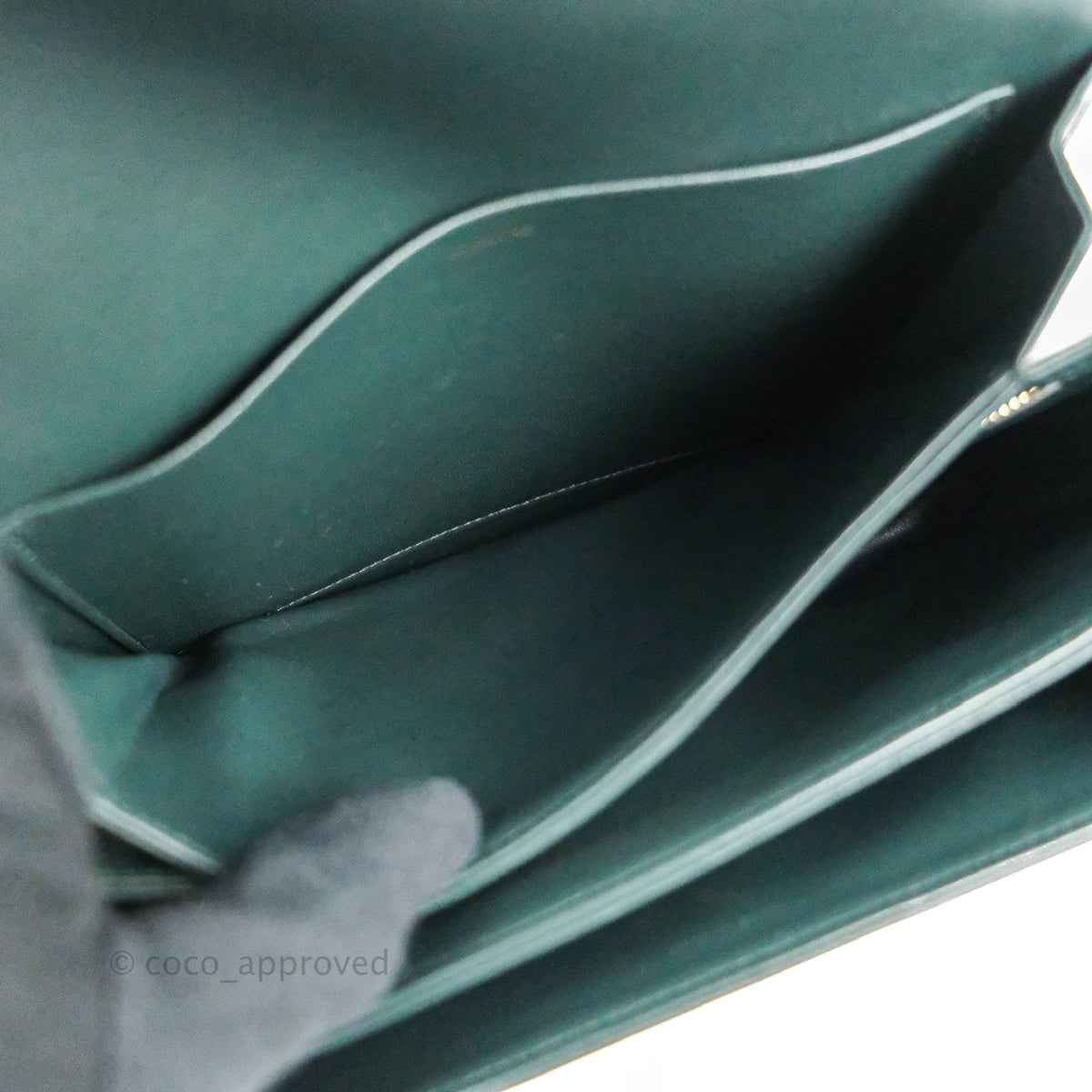 Celine Medium Triomphe Shiny Calfskin Amazone Green