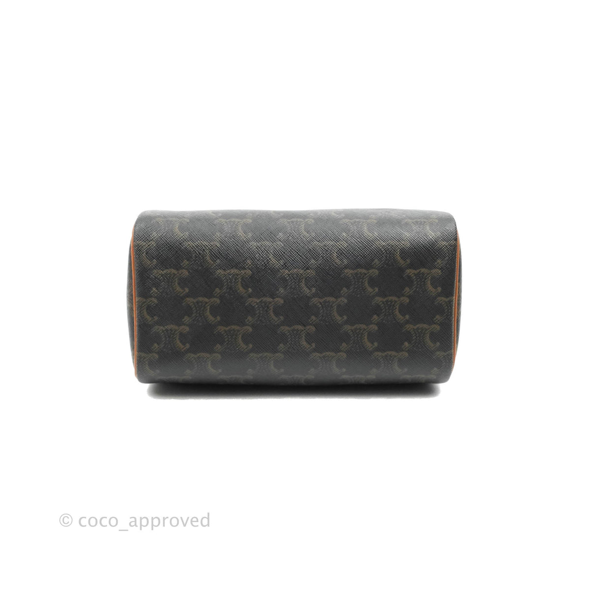 Celine Small Triomphe Canvas Boston Bag Tan Calfskin