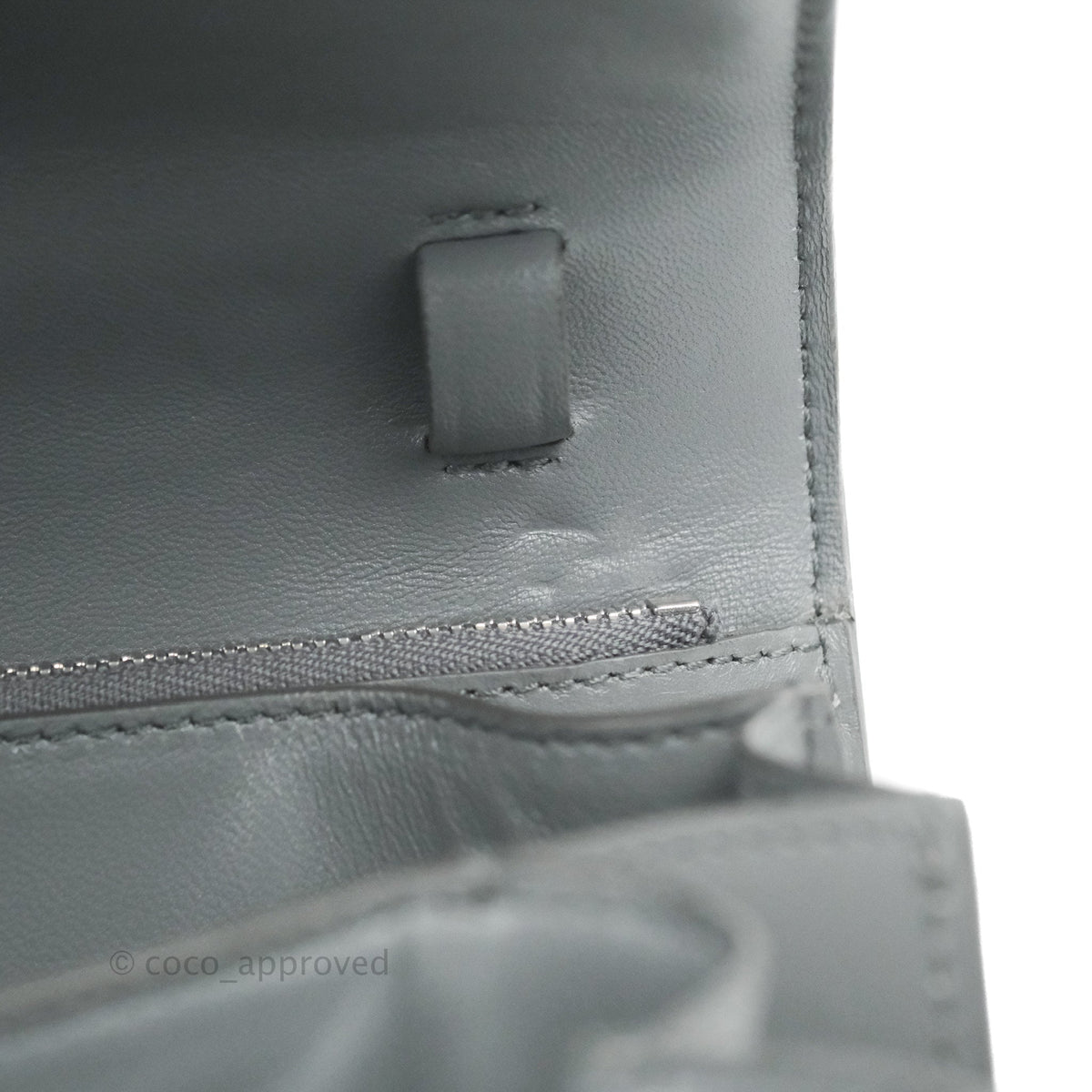 Celine Medium Classic Box Flap Grey Calfskin